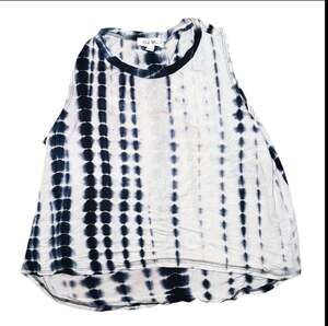 CLE Luv Tie Dye Tank Top Women’s Medium Blue White Sleeveless Flowy Boho